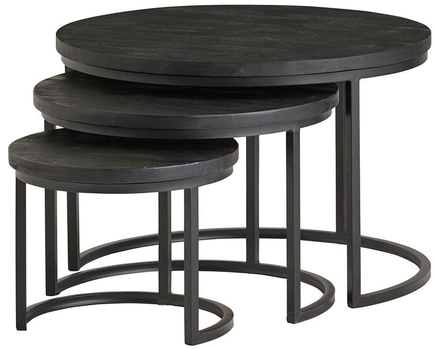 Salontafelset Black Enzo ⌀75  x H48 cm
