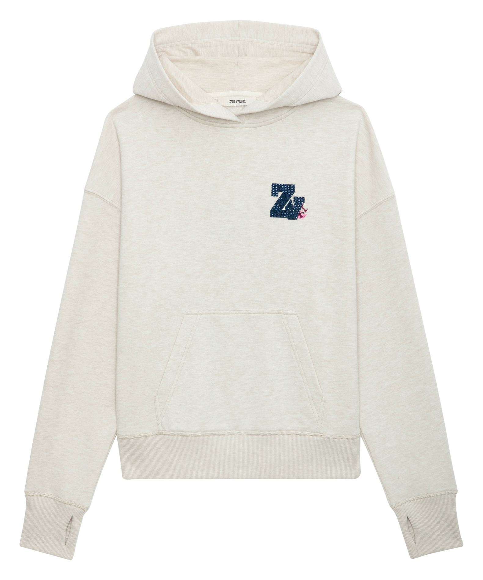 MIA - Sweat à capuche droit en coton bio mélangé | Blanc
