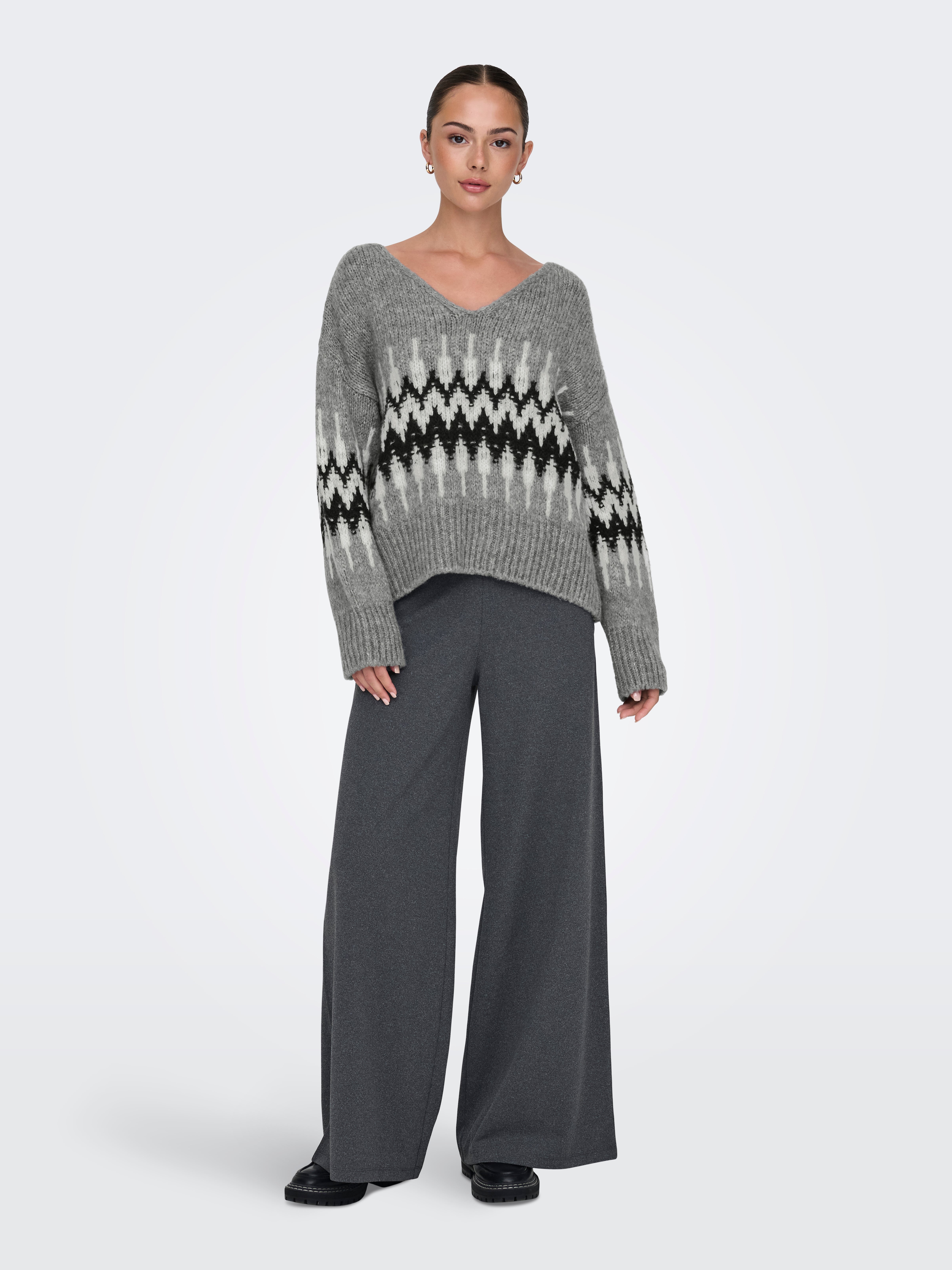 JDYDINEA Strickpullover Medium Grey Melange