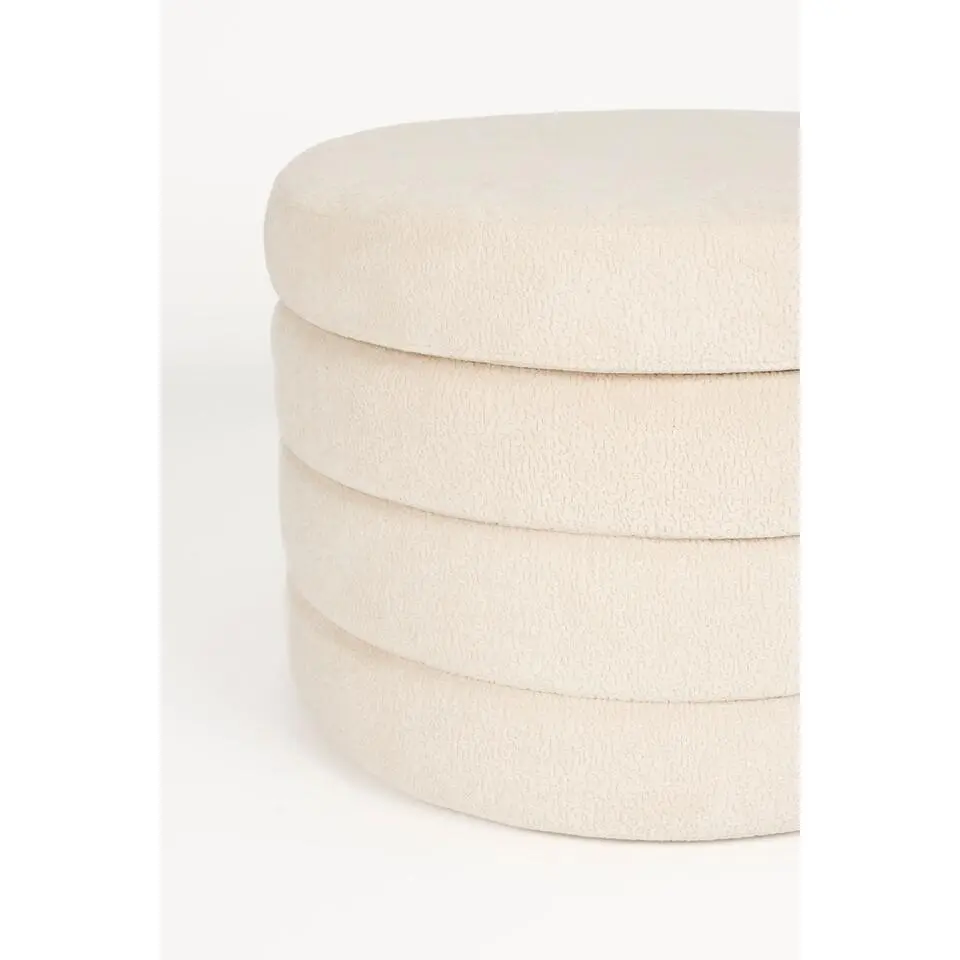 Housecraft Living Zuma Poef met opbergruimte Bouclé Beige