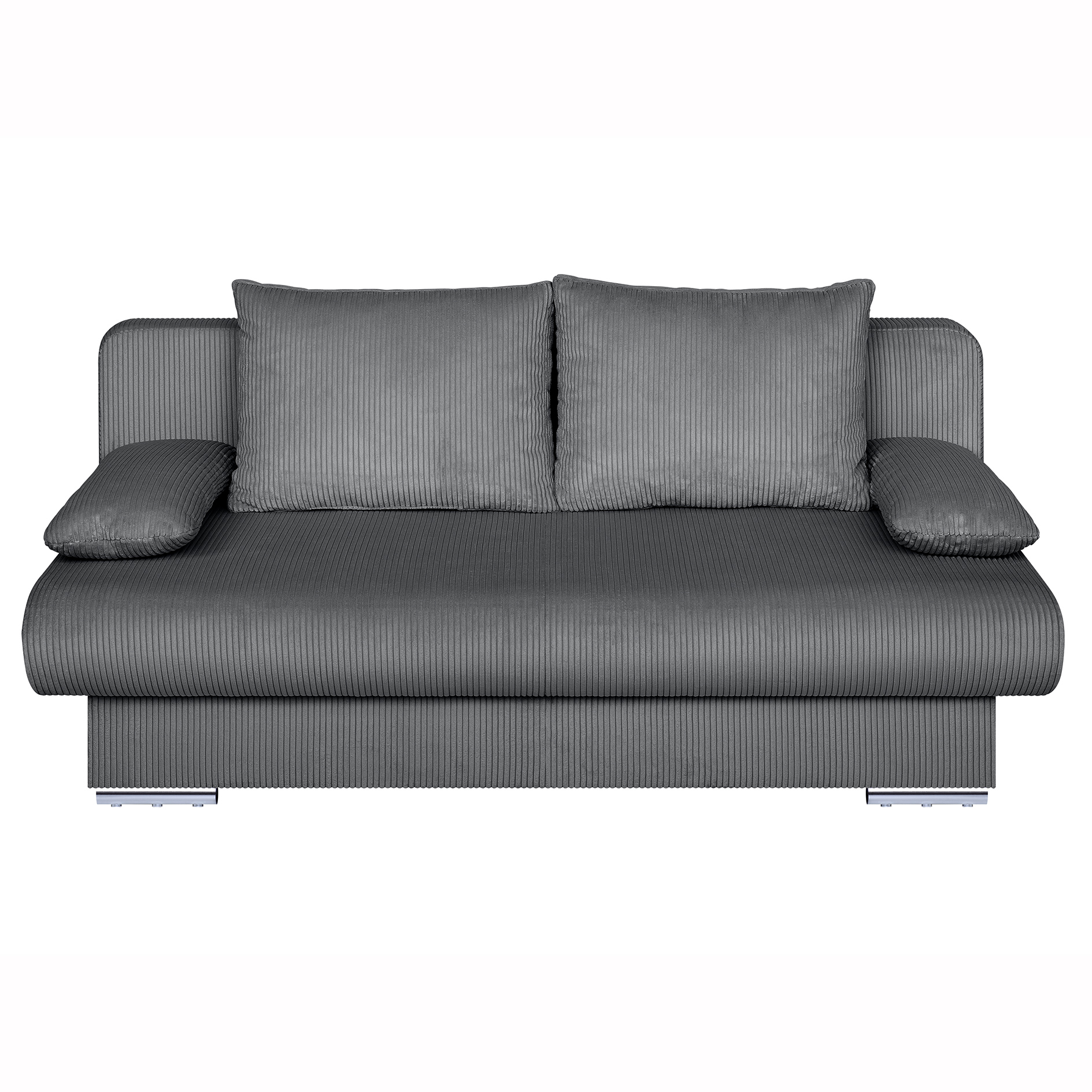 Schlafsofa - dunkelgrau - inklusive Kissen - Cordbezug