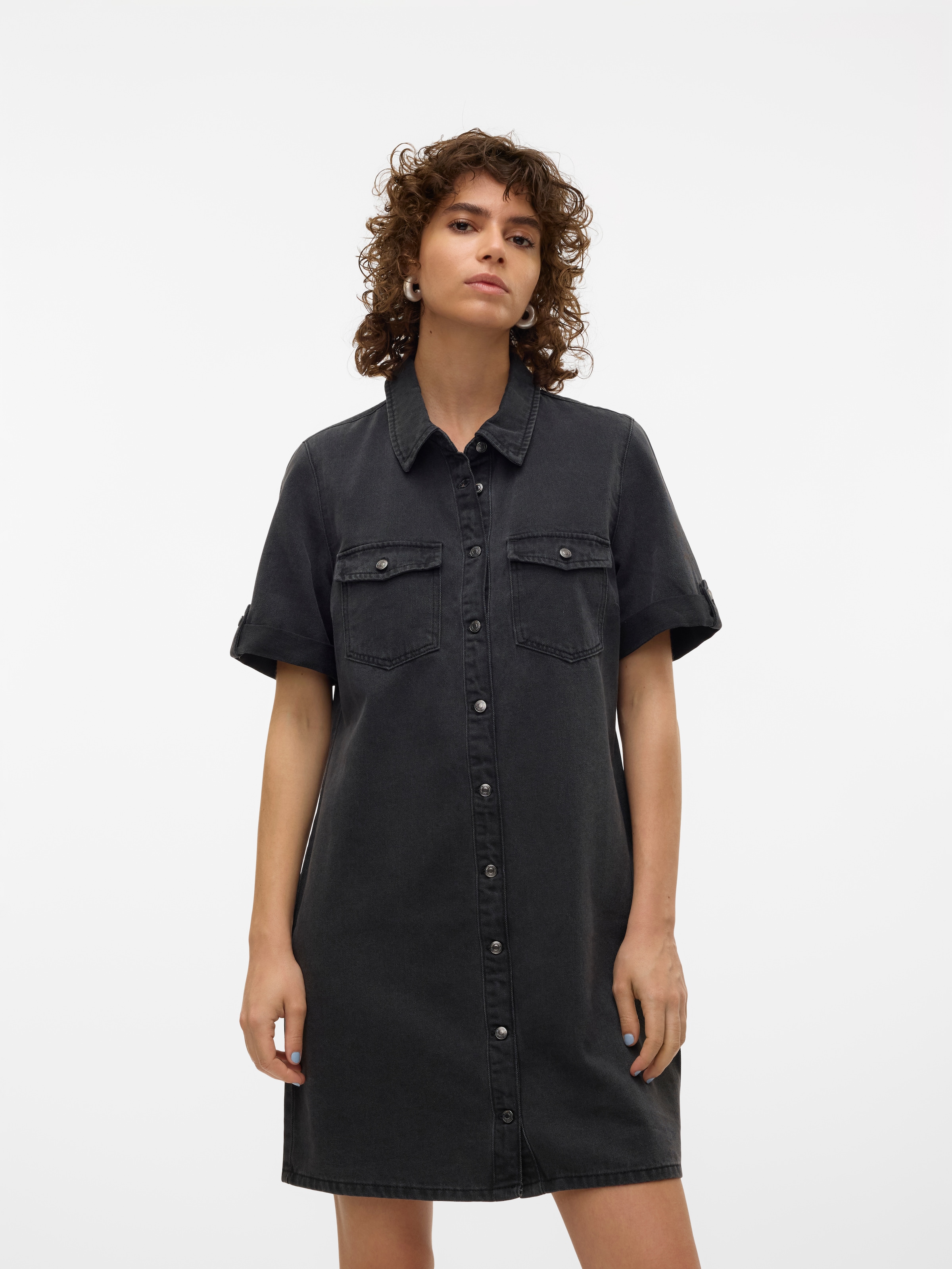 Vero Moda Jeanskleid »VMJENNIE SS SHORT DENIM DRESS NOOS« Brusttaschen
