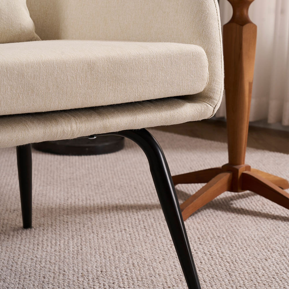 HOME DELUXE fauteuil â Webstof â Wit|Beige