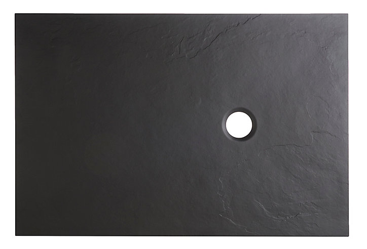 Receveur de douche extra-plat 80 x 120 cm, recoupable, résine, noir, Cooke & Lewis Piro