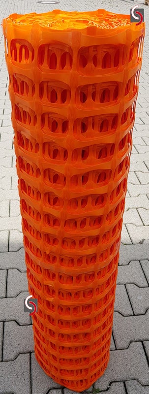 Veiligheidshek 1,2 m hoog, waarschuwingsnet 9 kg, waarschuwingshek 50 m rol, beschermhek / oranje