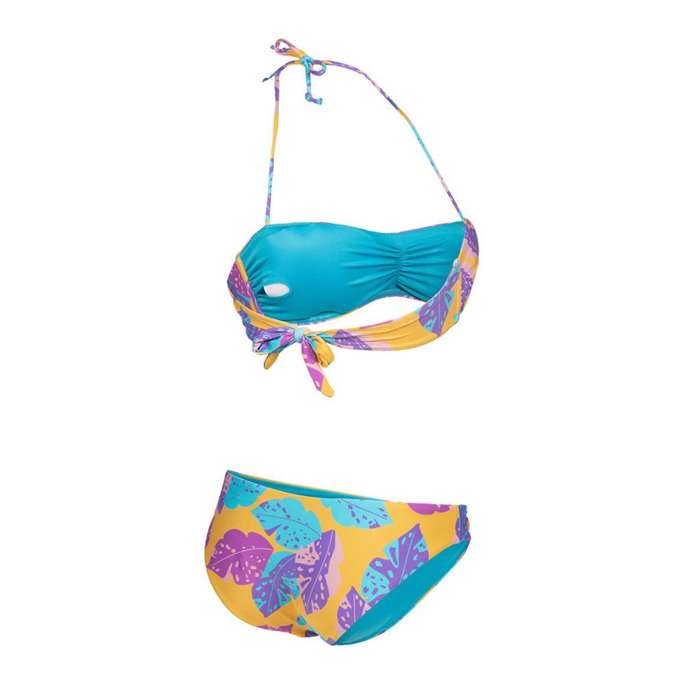 Arena BANDEAU ALLOVER - Maillot de bain 2 pièces Femme lily yellow multi