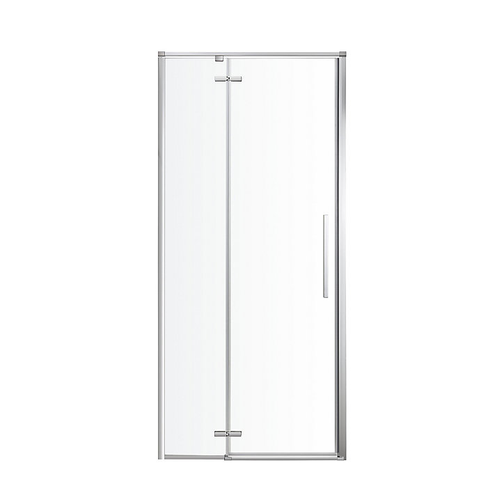 Porte de douche pivotante GoodHome Ezili transparent alu brossé 90 cm