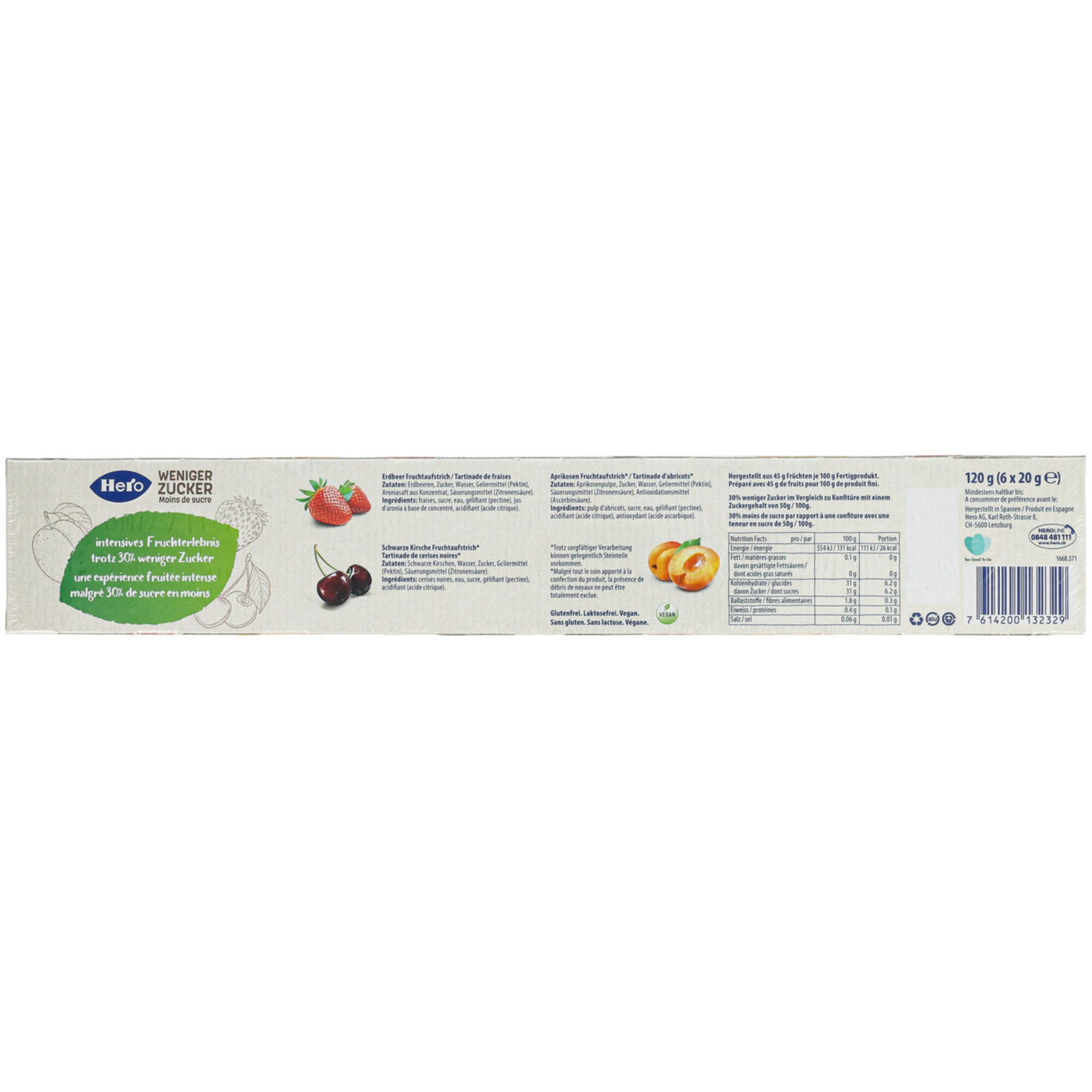 Hero Konfitüre Portionen assortiert 6x20g