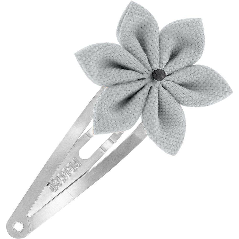 Barrette Clic-Clac Fleur Étoile Gris