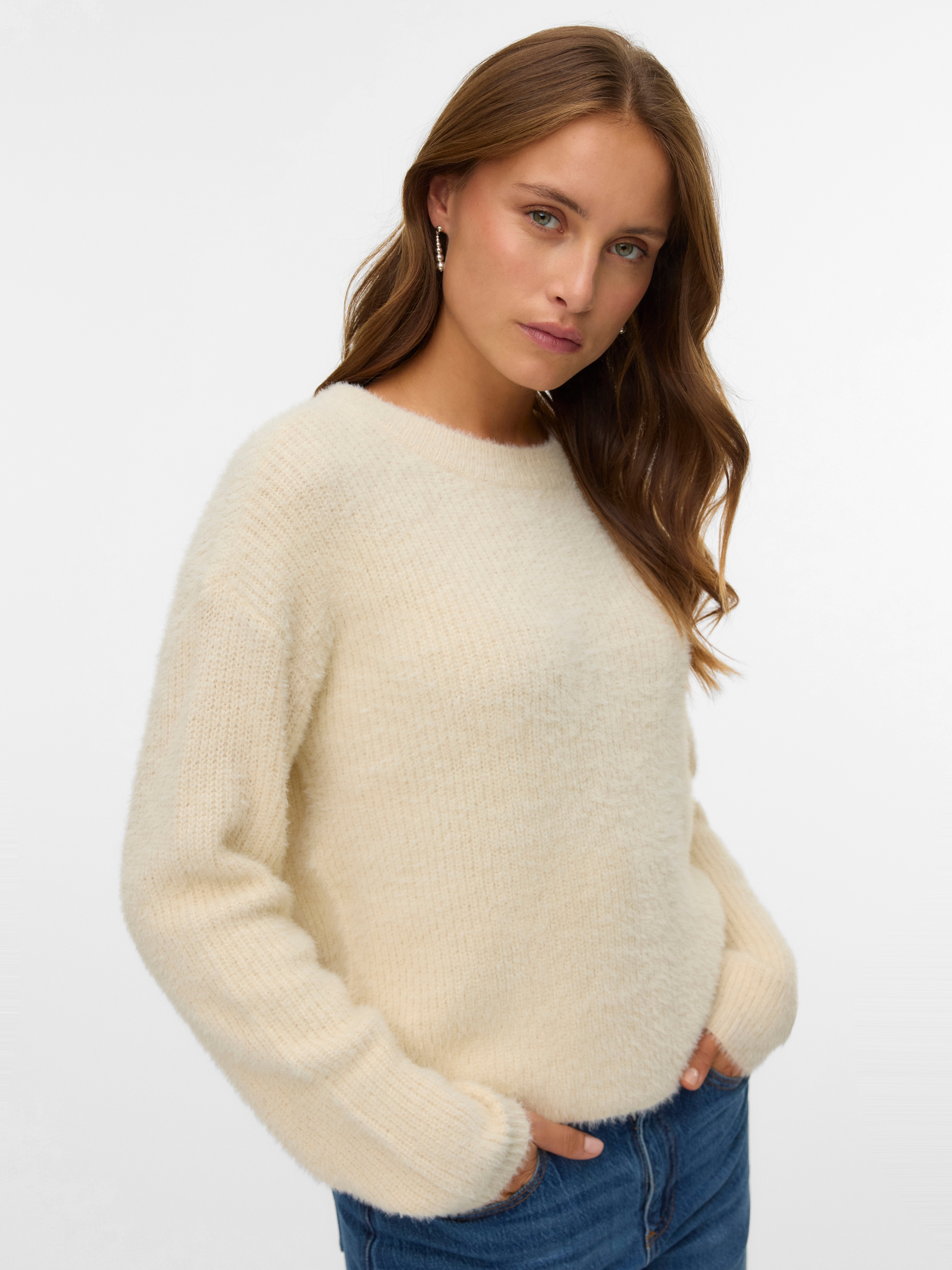 Vero Moda Strickpullover »VMPUFF LS O-NECK PULLOVER BOO«