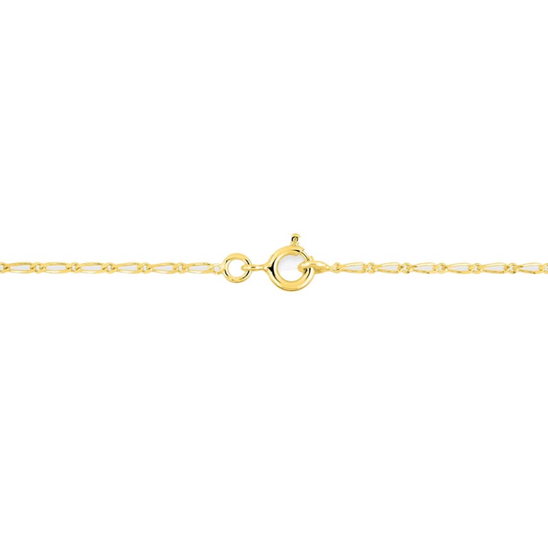 Bracelet Mixte 18 cm - Cheval alterné - Or 18 Carats - Largeur 1.4 mm