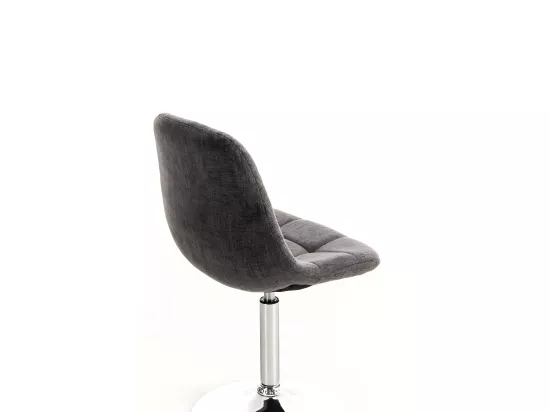 Chaise de bureau - Tissu & Métal chromé - Gris clair - Emil