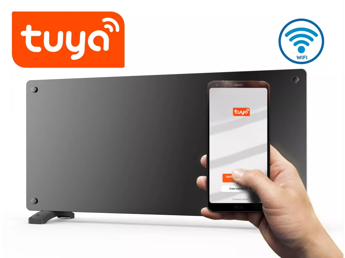 Radiateur avec panneau en verre et commande WiFi App