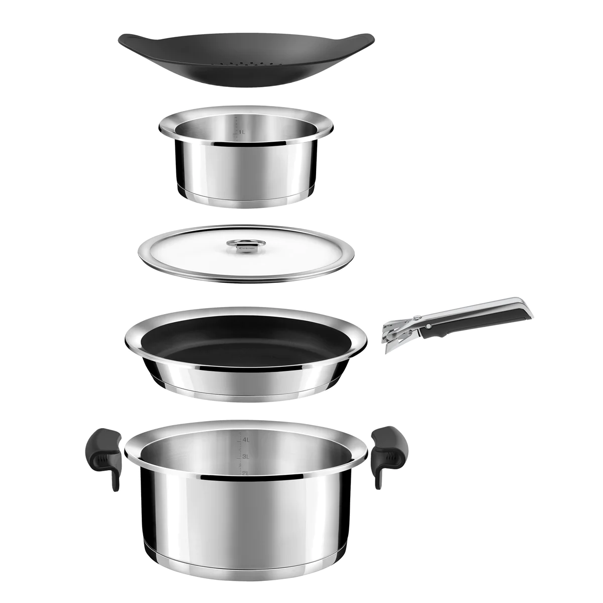 Ycône - Couvercle 24cm verre et poignée rabattable Cuisinox