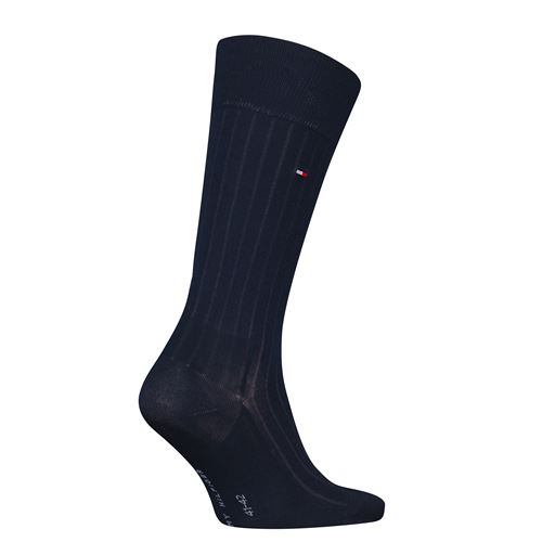 Tommy Hilfiger Premium Rib Fil Strømper, Dark Navy, 41-42