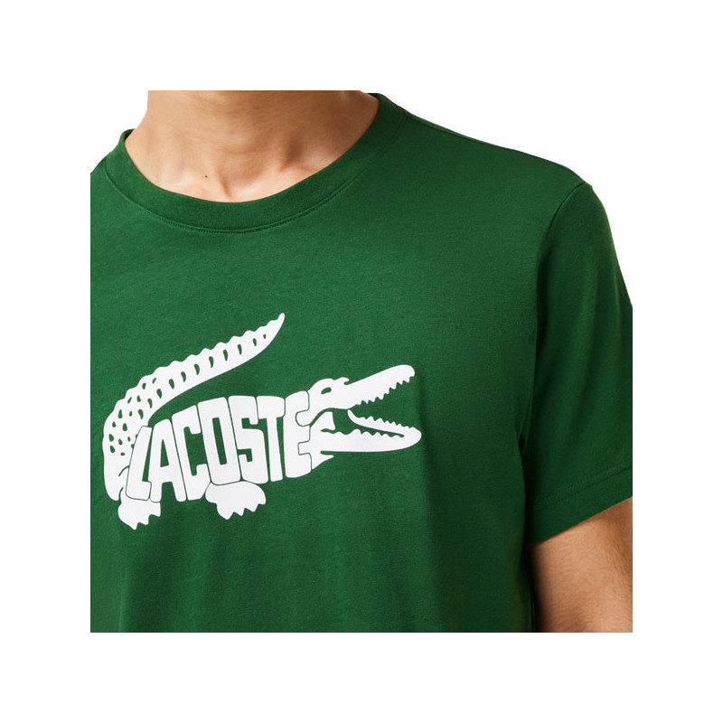 Tee-shirt tennis Lacoste Crocodile Ultra Dry vert