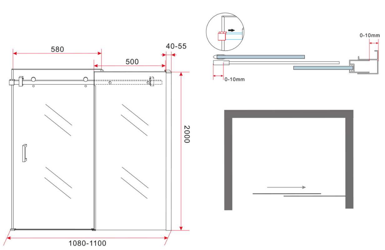 Mueller Basic Douchedeur 110cm ANTI-KALK