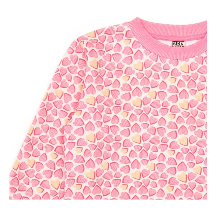 Bonton Pull Smile Cœurs Coton Bio | Rose