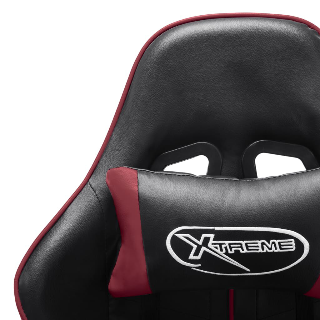 vidaXL Gaming stoel, zwart en bordeauxrood, kunstleer