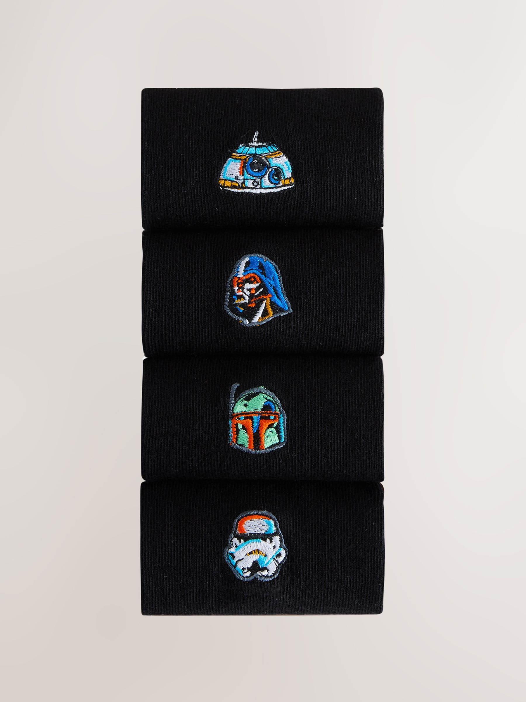 Zwart Star Wars™ - 4 Sokken met borduursel
