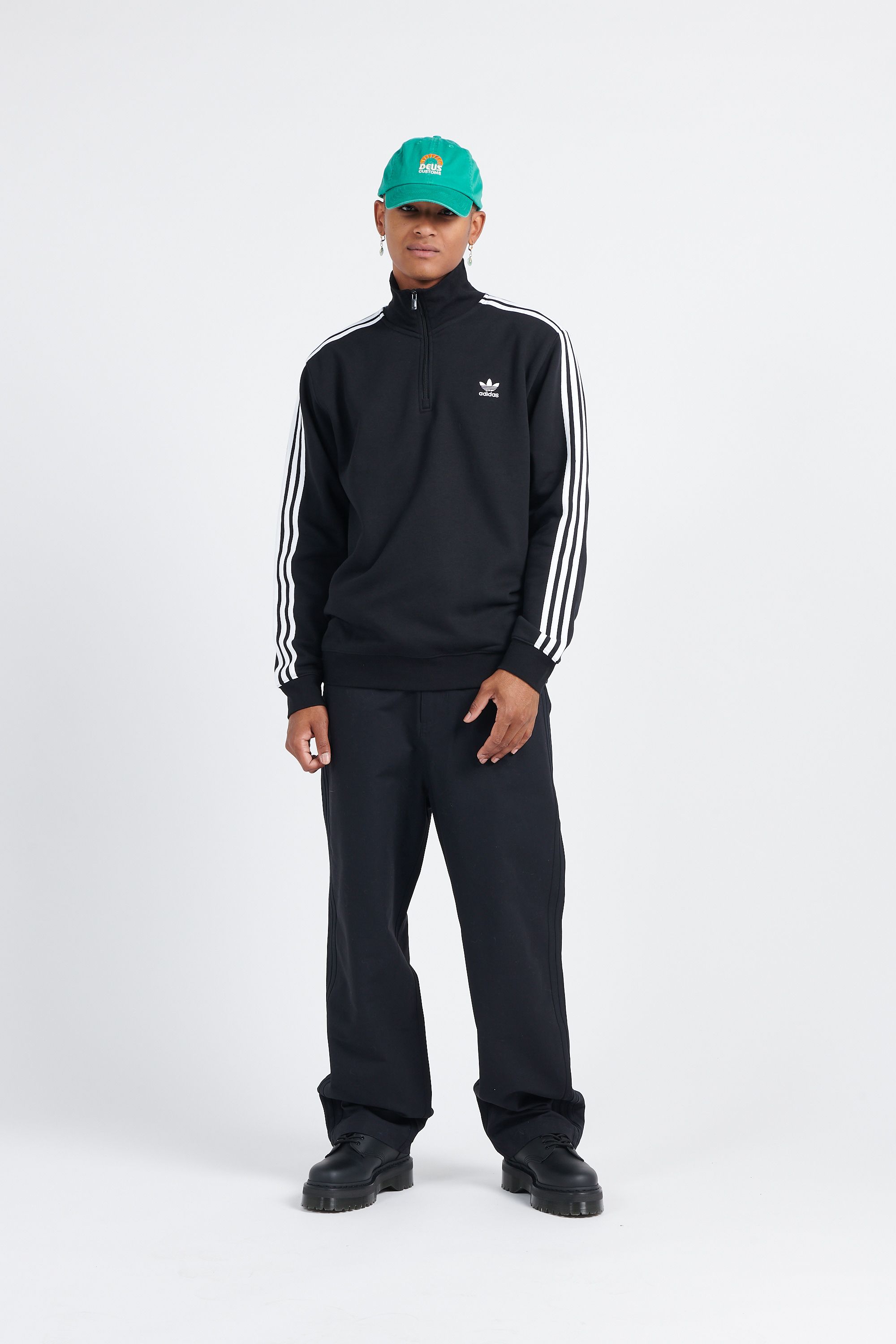 ADIDAS Sweat 3-STRIPE HZ CRW Noir