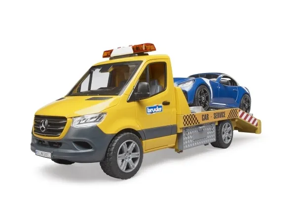 Bruder Mercedes-Benz Sprinter car transporter with Roadster toy