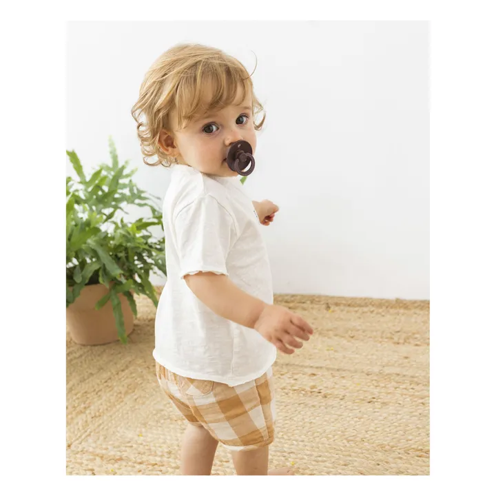 Búho Short Gaze de Coton Responsable Carreaux | Ecru