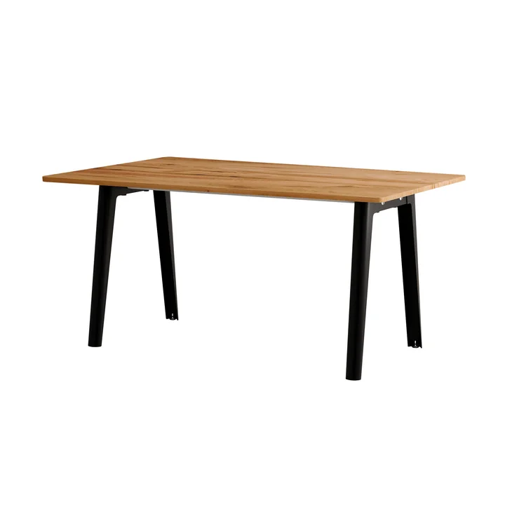 TipToe - NEW MODERN Esstisch 95 x 160 cm, recyceltes Altholz / graphite black