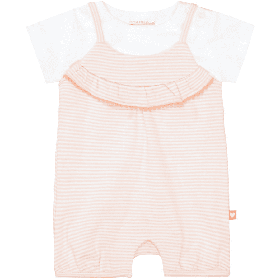 STACCATO Strampler+Shirt soft peach gestreift