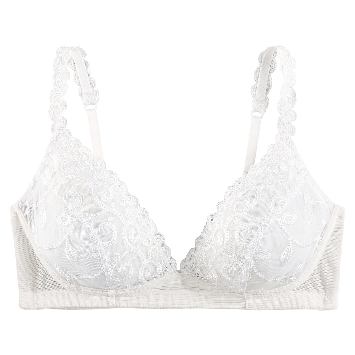 COLEÇÕES LA REDOUTE<br>Sutiã sem aro em tule bordado, Lyssa