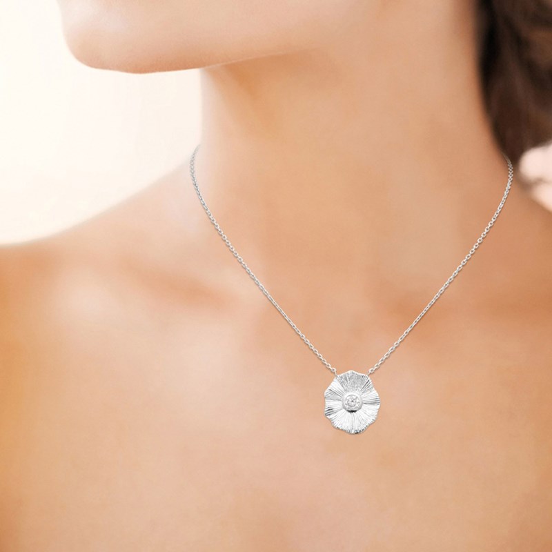 Collier Femme - Argent 925 - Oxyde de zirconium - Longueur : 45 cm