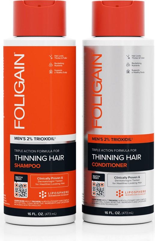 Foligain - Haarverzorgingsset - Shampoo en Conditioner - 473 ml - Voor Mannen