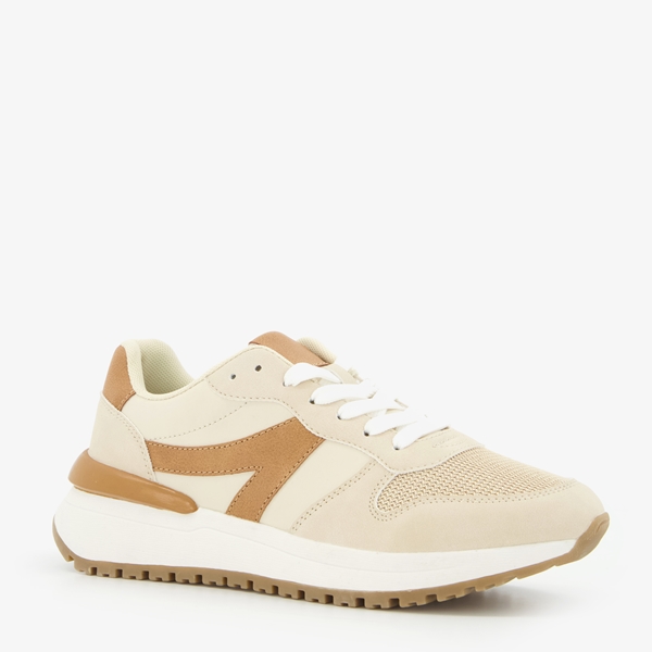 Blue Box dames sneakers beige/bruin