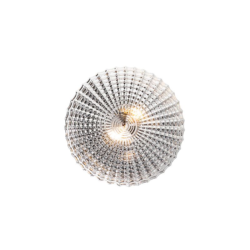 Klassieke plafondlamp zwart met smoke glas 30 cm IP44 - Nohmi