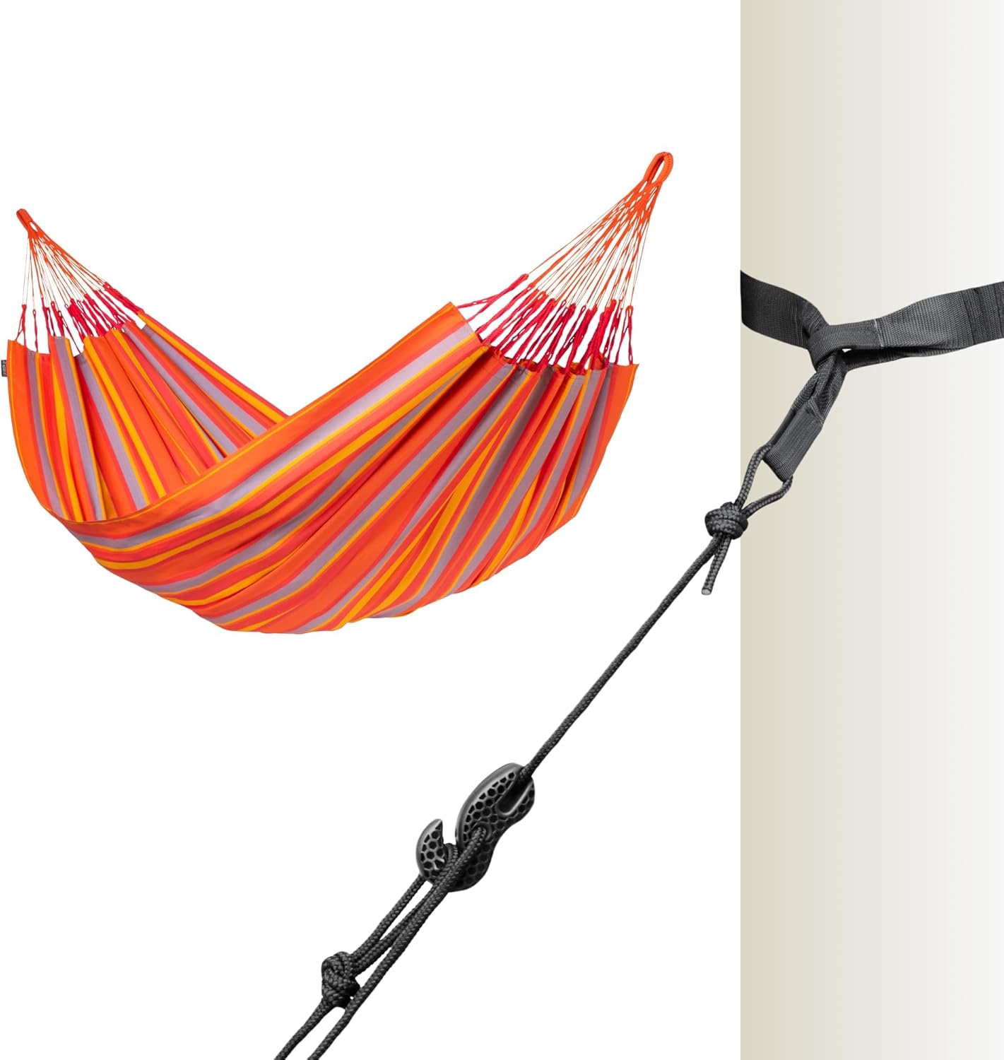LA SIESTA® - Brisa - Klassische Doppel + Baum- & Pfosten-Befestigung Hängematte, handgefertigt in Kolumbien, mit 160 cm Breite für entspannte Momente drinnen und draußen. (Toucan)