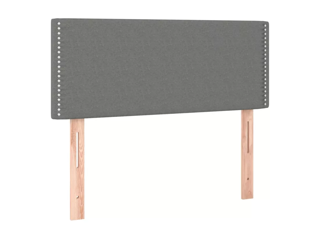 Sommier tapissier avec matelas et LED Gris foncé 90x190cm Tissu