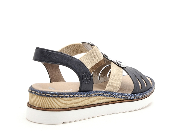Rieker nu pieds plats femme 679l4 bleu
