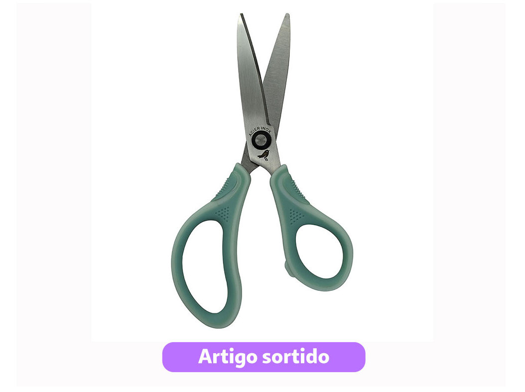 TESOURA BI-MATERIAL AUCHAN 17CM CORES SORTIDAS