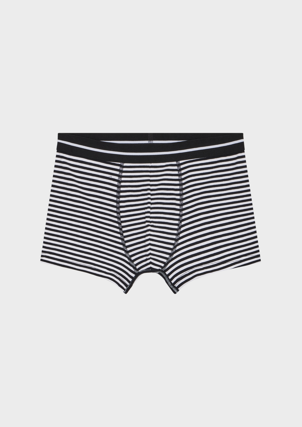 Boxer en coton stretch blanc à rayures noires