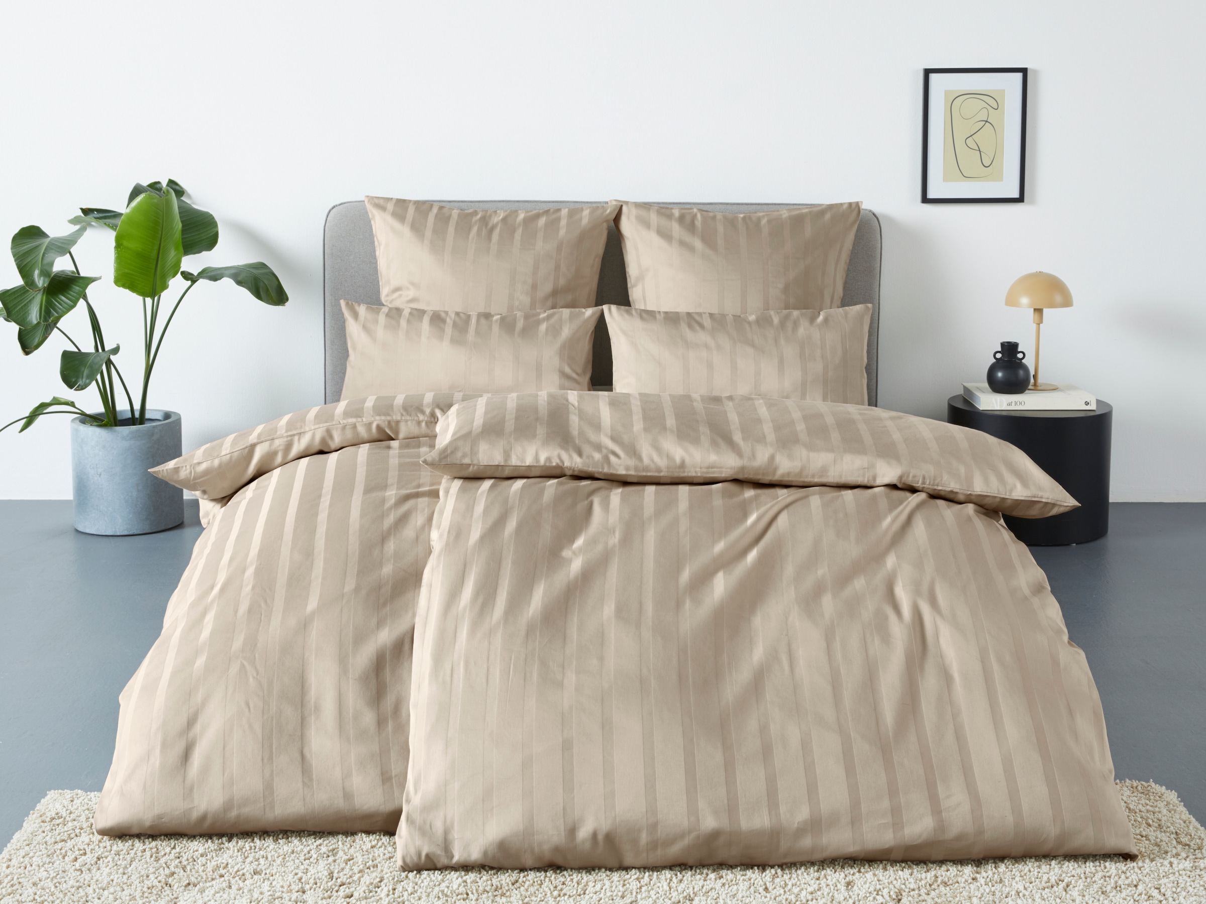 LeGer Home by Lena Gercke Bettwäsche »Leonore« 2 tlg. Mako-Satin Streifen aus 100% Baumwolle, Grösse ab 135x200 cm