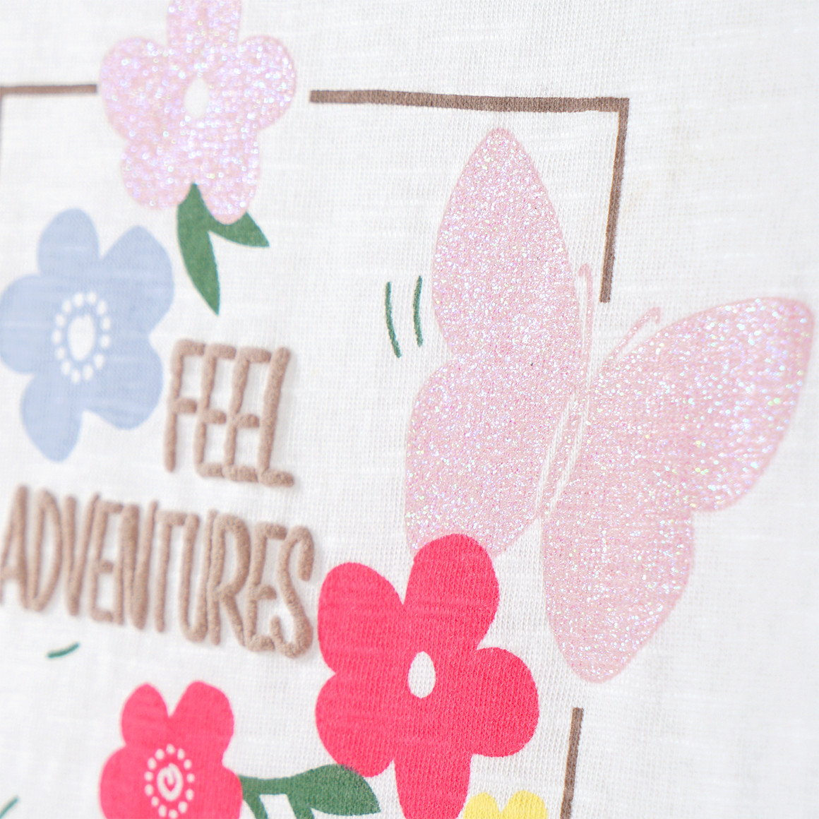 Topomini Baby T-Shirt mit Blumen-Print weiss