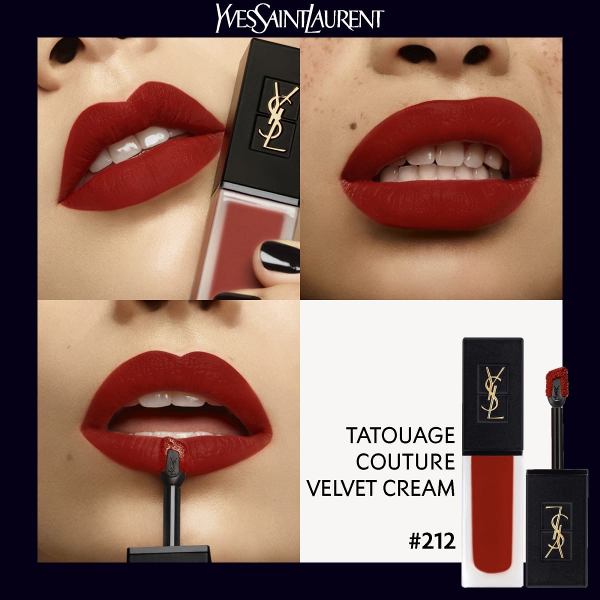 YVES SAINT LAURENT Tatouage Couture Velvet Cream Rouge à Lèvres Mat Effet Velours Longue Tenue