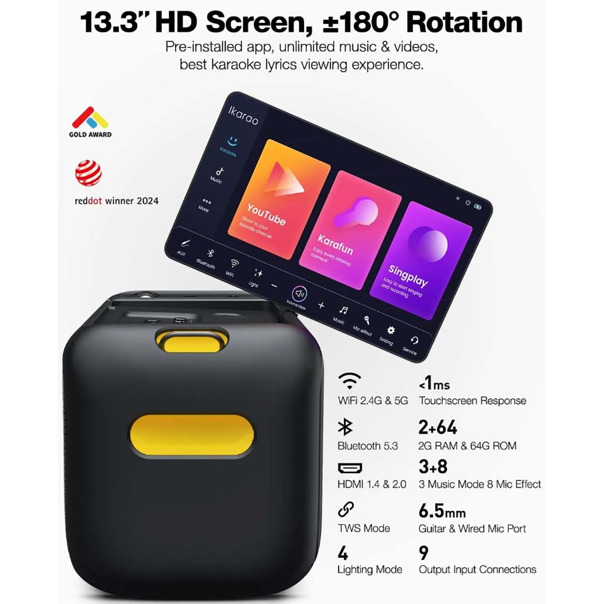 Ikarao Break X1 Party Speaker Karaoke Set