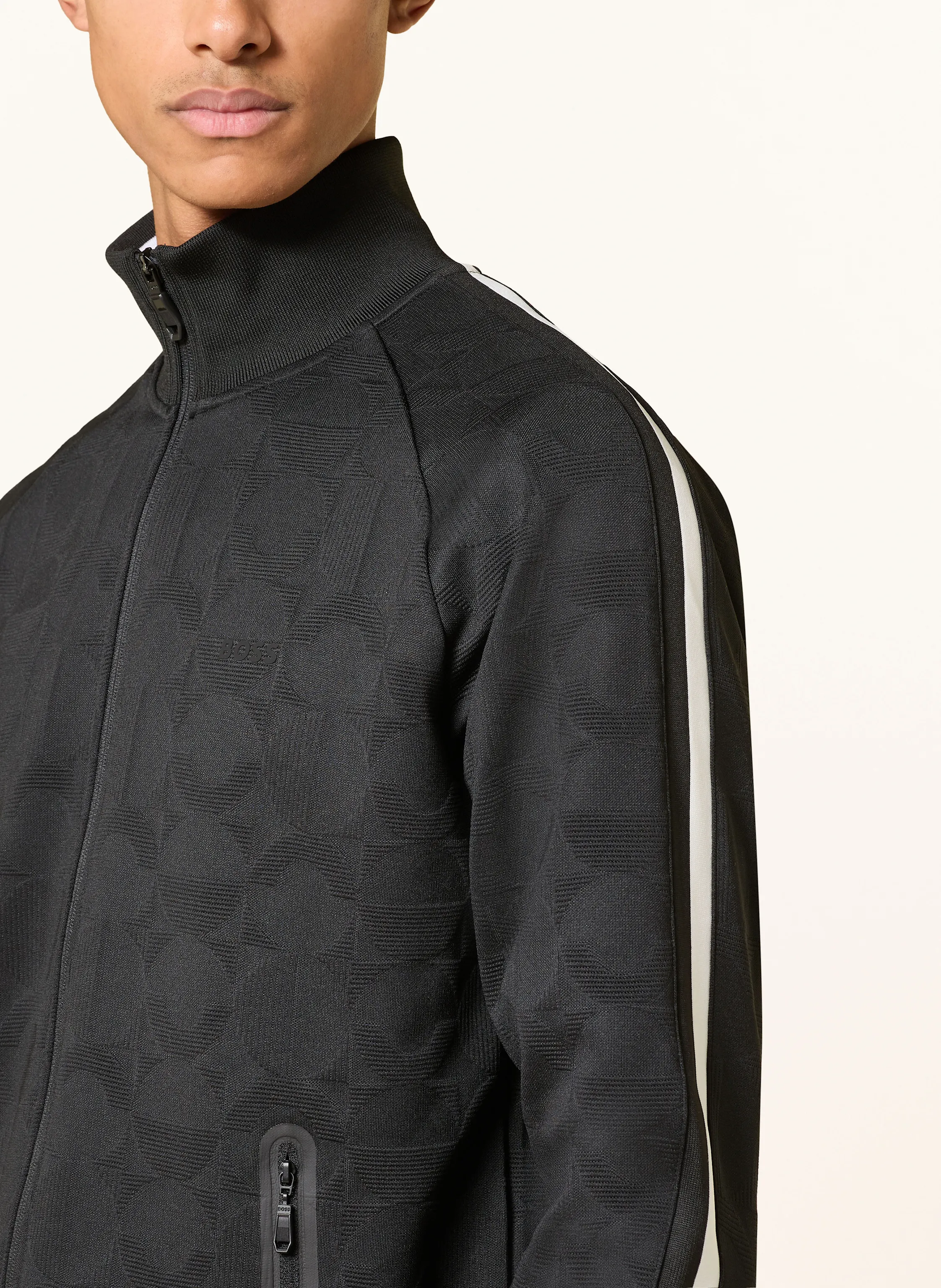 BOSS Sweatjacke SKARLEY mit Galonstreifen