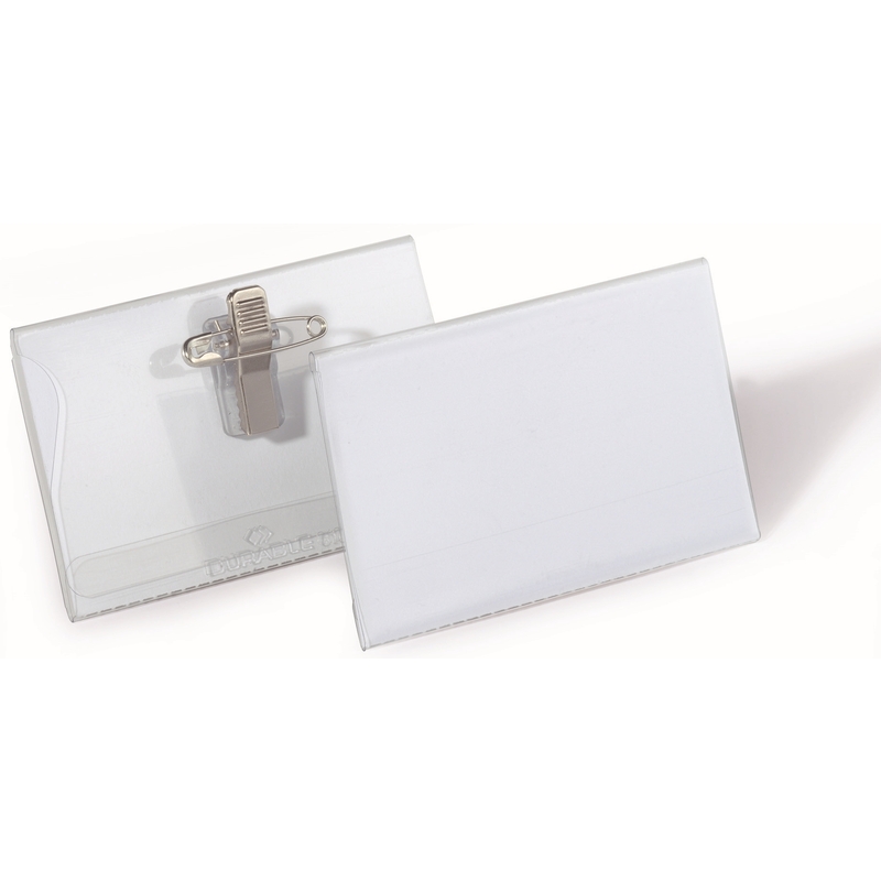 Durable Namensschilder mit Kombiklemme, 54 x 90 mm, 50 Stück