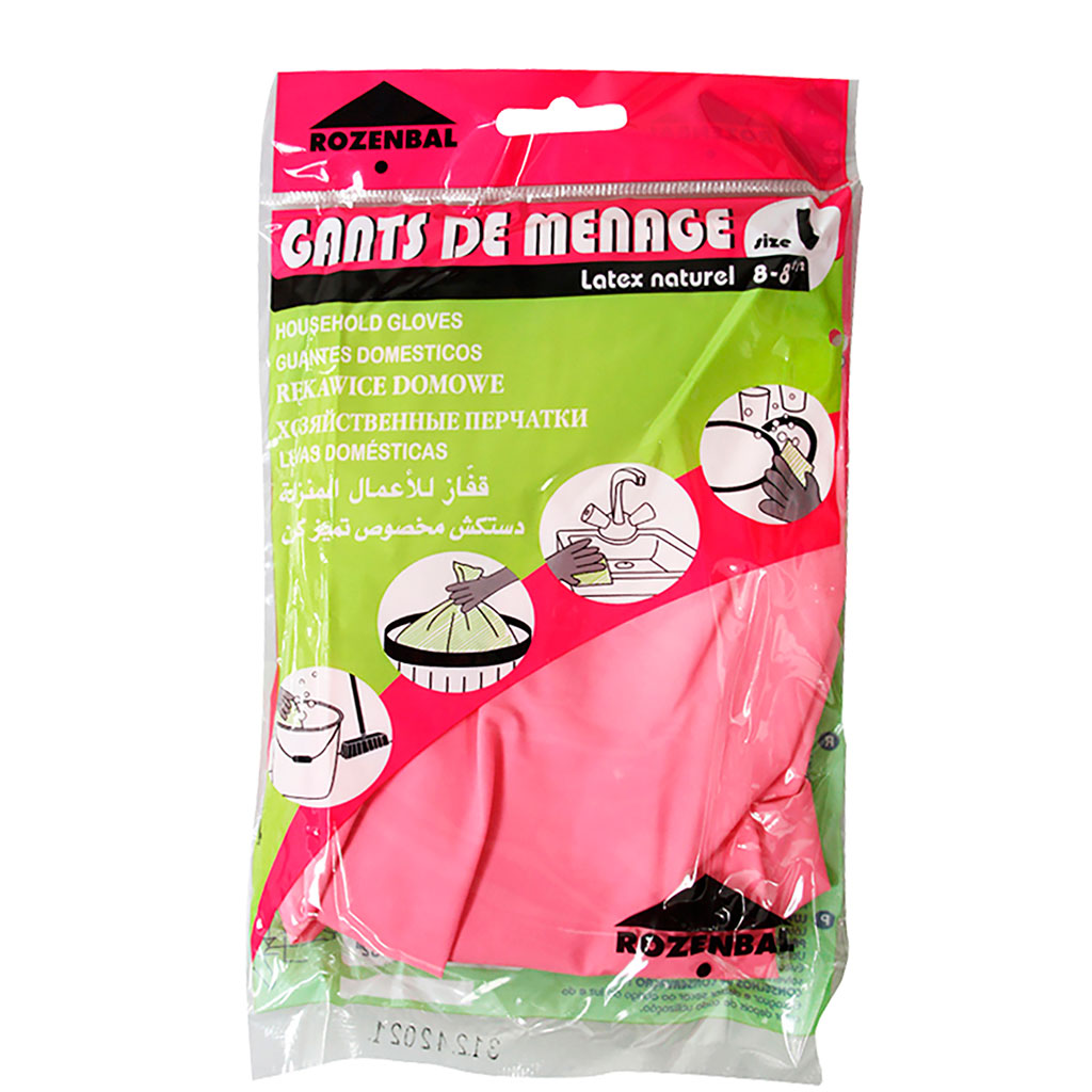 Paire de gants de ménage en latex naturel taille 8