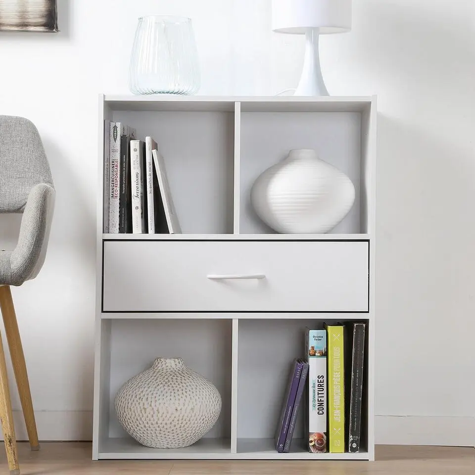 CALICOSY - Opbergplank met 4 compartimenten - 29,5x62x80 cm