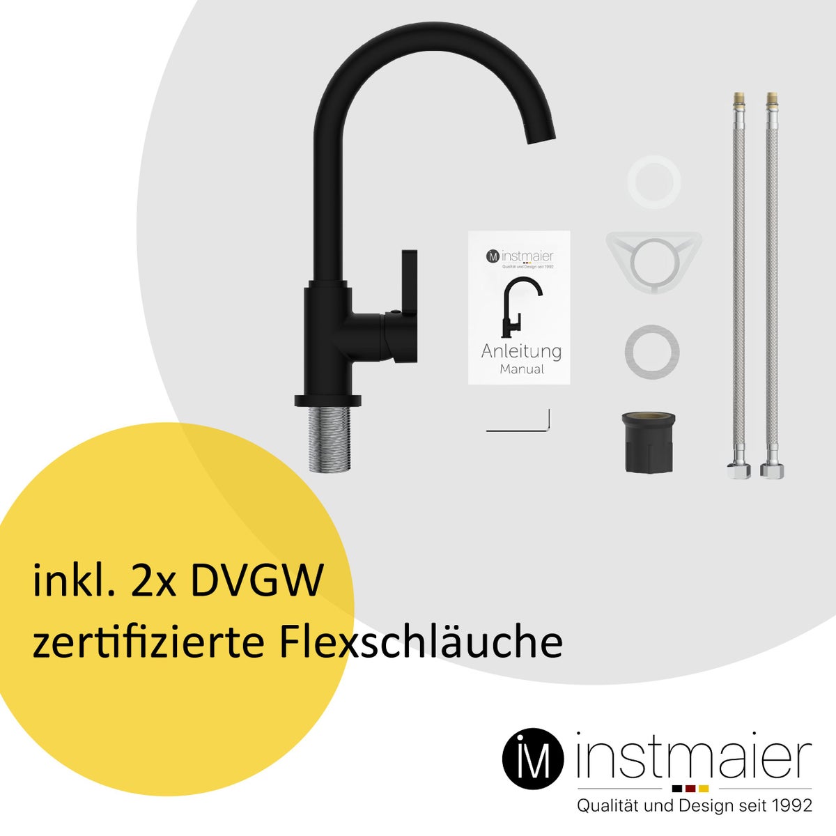 Instmaier keukenkraan K3, zwart, hoge druk