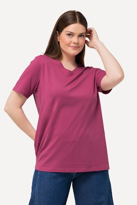 T-Shirt, V-Ausschnitt, Classic, Halbarm, Biobaumwolle