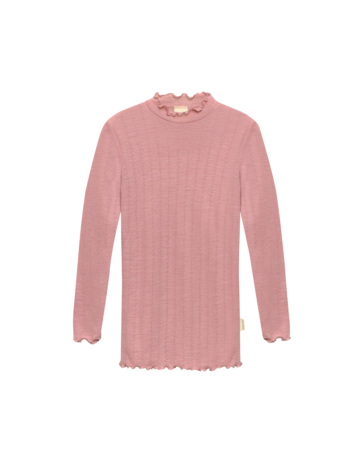 Pointelle shirt met hoge hals van merinowol/zijde voor kinderen